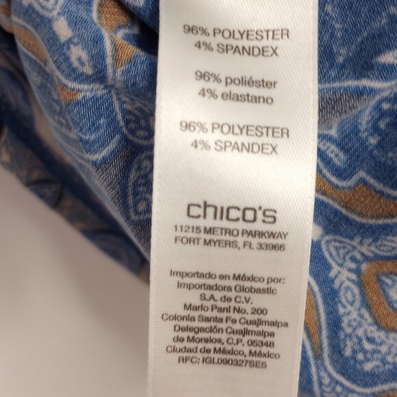 Chico's Medallion Print Long Sleeved Blouse - Picture 9 of 11